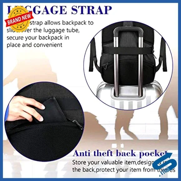 Large Travel Laptop Backpack with USB Charging Port Anti-Theft TSA Friendly